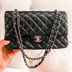 SOLD—-Chanel- double flap lambskin bag, classic